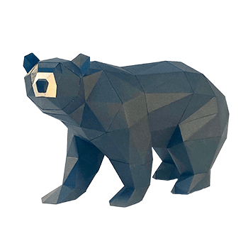 Black Bear - papercraft kit low-poly style
