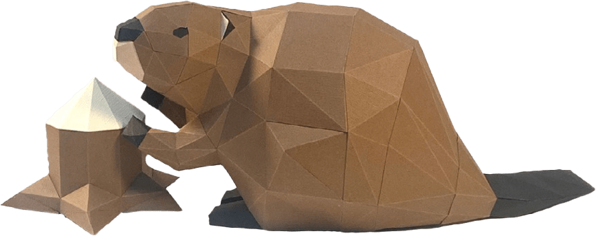 Beaver - papercraft kit low-poly style