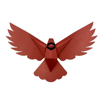 Cardinal - papercraft kit low-poly style