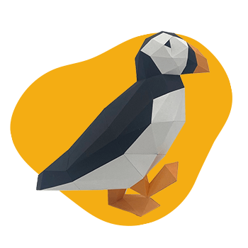 Puffin - papercraft kit low-poly style