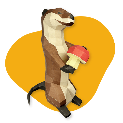 Otter - papercraft kit low - poly style